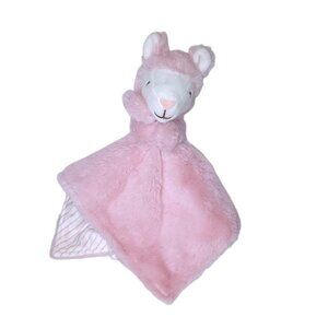 2020 Carters LLama Alpaca Pink Striped Lovey Security Blanket 13" X 14"